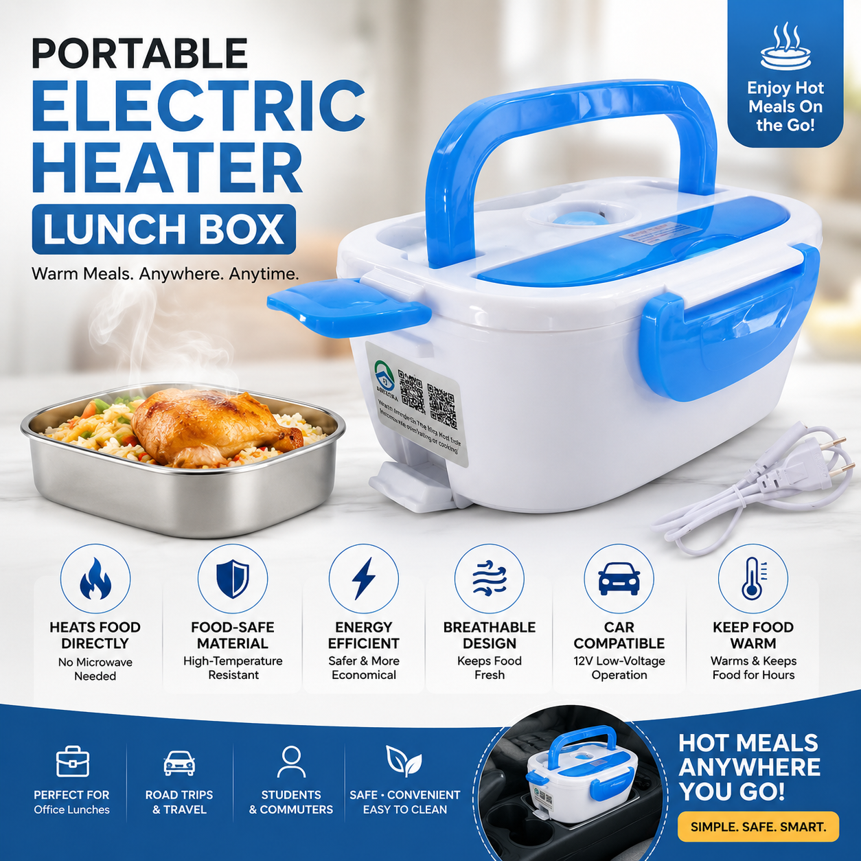 Portable Electric Heater Lunch Box – Warm Meals On the Go