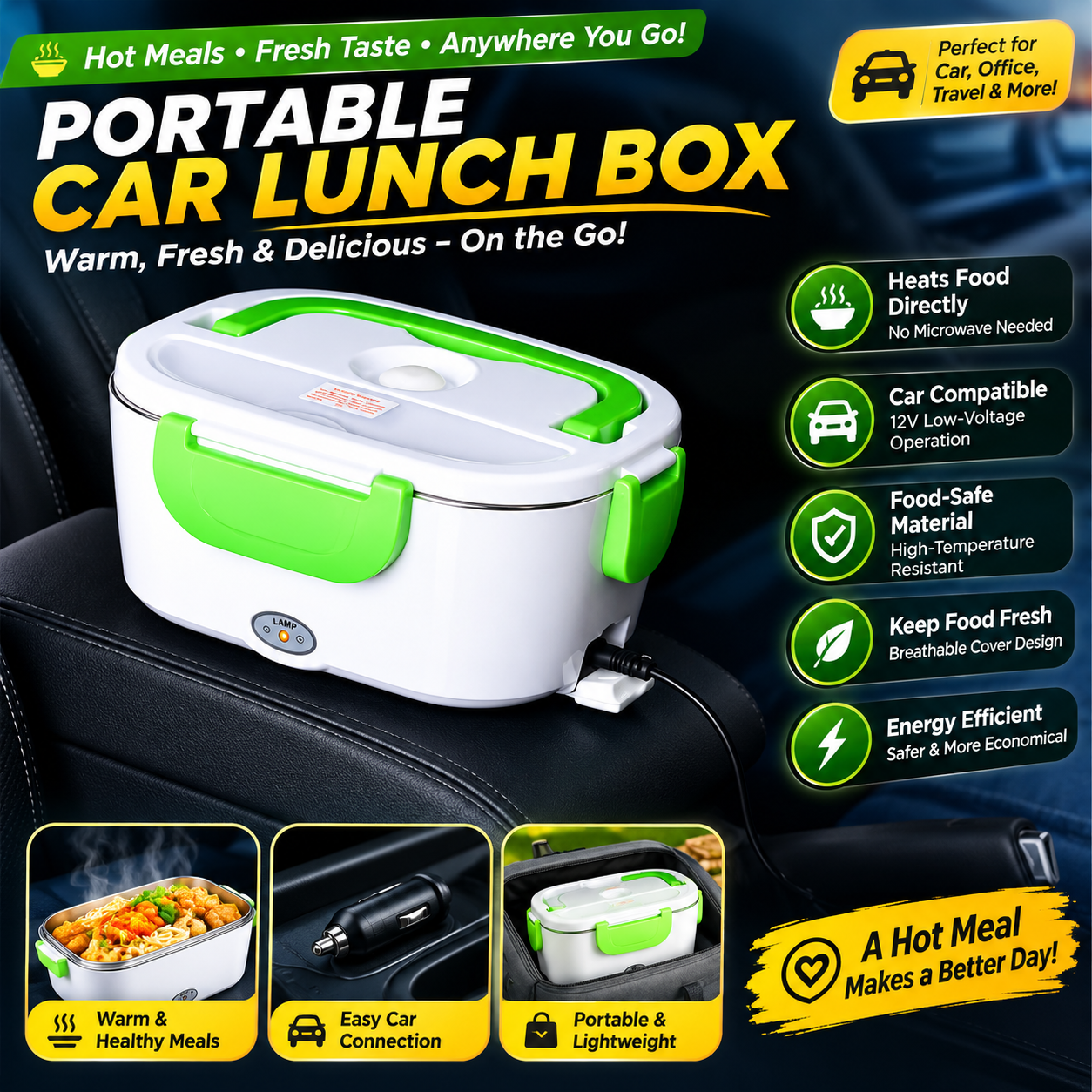 Portable Electric Heater Lunch Box – Warm Meals On the Go