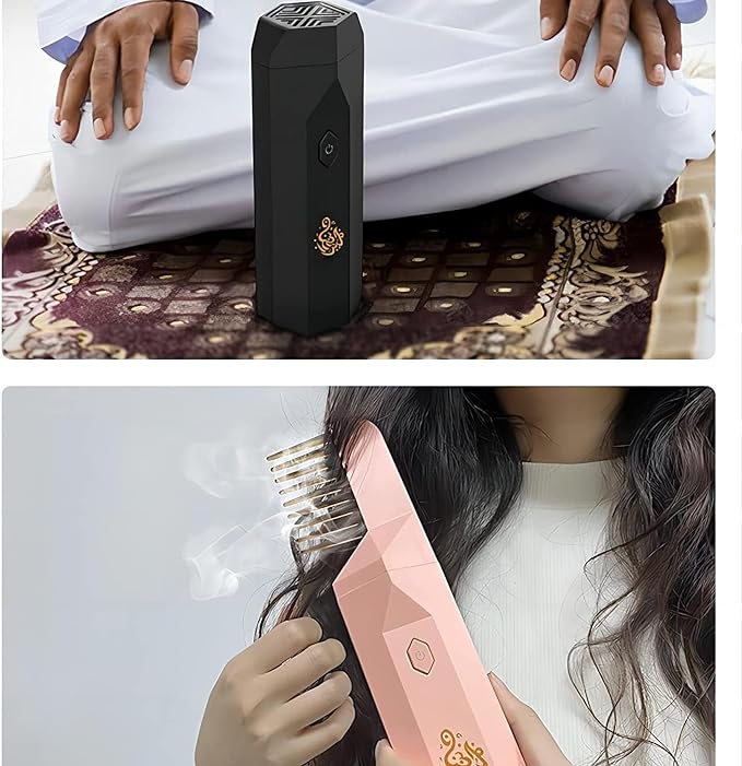 Electric Hair Bakhoor Comb – Portable Fragrant Hair Styling